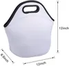 Sublimation Néoprène Lunch Bags Blanks Heat Press Outdoor Pique-nique Sac fourre-tout DIY JL1702