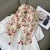 Scarves Women Spain Fashion Branch Floral Tassel Viscose Shawl Scarf Print Soft Thin Wrap Pashmina Stole Bufandas Mulsim Hijab 180 90Cm
