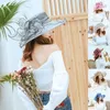 Breda randen hattar Vintage Flower Decoration Cap Tea Party Roaring 20s Headwear For Women