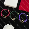 Bracciale per lettere diamanta a corda a mano colorata per donne squisite bracciale di lusso di alta qualità per regalo di Natale