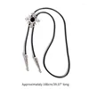 Bow Ties Alloy Buckle Decor Bolo Tie For Men Women Bridegroom Wedding Necklace