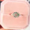 Обручальные кольца Luxyimagic Natural Moss Agate Gemstones Ring для женщин Сплошные 925 Серебряный серебряный модный модный шестиугольник драгоценный камень 230726