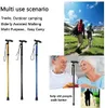 Trekkingstokken Multifunctionele wandelstok Telescopische vouwkrukken Wandelkruk Ouderen Metalen stok Outdoor 230726