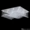 Plafonniers en cristal modernes Rectangle Wave Crystal plafonniers montés en surface Loyer GU10 plafonnier lamp236e