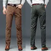 Męskie spodnie Kubro marka klasyczna Corduroy Men Pants Autumn Winter 2022 Casual Business Fashion Wygodne rozciąganie bawełny proste spodnie L230727