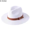 Breda randen hattar hink 56 58 59 60cm naturlig panama mjukformad stråhatt sommar kvinnor män strand sol cap uv skydd fedora 230726