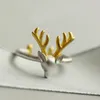 Mignon wapiti ouvert anneau femmes animaux bagues bijoux de noël pour la fête de cadeau