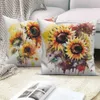 Cushion/Decorative Customizable Sunflower Decorative Cover Cushion Cover Throw Cover for Sofa Car Living Room Decoration