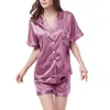 Conjunto de camisola de pijamas feminino pijamas de seda cetim grama vestido de noite de lã para senhoras de algodão