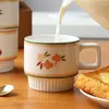 Mokken Keramische Kopjes Creatief Ontwerp Nordic Koffiemok Vaas Bloem Patroon 300ML Ontbijt Melk Thee Nieuwigheid Geschenken Drinkware