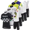 Classic pro team wielershirt set heren zomer korte mouw race wielershirt zwart retro koersbroek fietsshirt bik2201