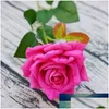 Coroas de flores decorativas Rosa artificial Toque real Dia dos namorados Casa Buquês de casamento lembrancinhas Decoração de seda falsa 10 unidades Drop Dhoib