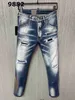 2023 hommes Denim Jeans noir déchiré pantalon mode maigre cassé Style vélo moto Rock Revival Jean