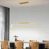 Lampa Chandeliers LED Black Long Restaurant żyrandol Modern Simple Light Light Deluxe Bar 42W Office 90-260V