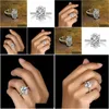 Arts And Crafts Vintage Oval Cut 4Ct Lab Diamond Promise Ring 100% Réel 925 Sterling Sier Bagues De Fiançailles Pour Femmes Bijoux Drop Dhs7J