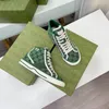 Hot Luxury Designer Tennis Canvas Shoes Flat Rubber 1977 Casual Shoes For Men and Women Green Red Striped Mesh Elastic Cotton Breattable Outdoor Sneakers
