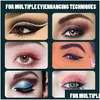 Andere gezondheid Schoonheidsartikelen Make-uptools Easy No-Skip Eyeliner Sile Brush Eyeliner Applicators Zwartbruine eyeliners Cream Drop Deli Dhxoh