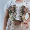 Dress Vintage Laceup Corset Women's Top Crop Sexy Floral Bustier for Woman Elegant Camisole Renaissance Ren Faire Outfit