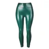 Женские леггинсы с высокой талией кожа для женщин черная светоматинка Femme Fime Pu Sexy Tush Up тонкие брюки зеленые