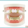 Grillz Body Jewelry Drop Delivery 2021 Punk Set Gold Sier Teeth Grillz Top Bottom Grills Dental Mouth Caps Cosplay Party 9Du3B259r