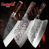 Calligraphy Handmade Forged Cleaver Highcarbon Bone Chopper Traditional Butcher Slicing Knife Stainless Steel Butcher Knife Forged Cleaver