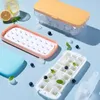 Ice Cream Tools Press Type Silicone Square Mold 2 Layer Cube Trays Lid Box Creative Tool Maker Kitchen Accessories 230726