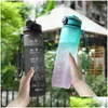 Vattenflaskor liter flaska med tidsskala fitness utomhus sport st frostad läcksäker motivation sport cupter drop leverans hem dhzyt