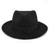 Bérets Hommes Femmes Laine Panama Chapeaux Large Bord Noeud Papillon Sunhat Fedora Caps Trilby Jazz Travel Party Street Style US Taille 7 1/8-7 3/8 UK M-L