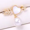 Pins Brooches DIY Pearl Brooch Corsage Accessories with Hollow Copper Plated Gold Micro Shell Cupid Love 230727