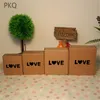 5pcs Hollow Kraft Paper Box Brown Paper Box Carton Carton маленькая подарочная упаковочная коробка