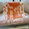 TOP QUAILTY Wool 50&50CM Have Filling Baby H Pink H Blanket and Cushion Have Matching Blanket/Decorative Pillow Living room sofa Ins home