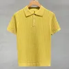 Kadın Sweaters Sonbahar Erkekler Kısa Kollu Polo Hollow Sol Renk Kazeli Üst Koreli İnce Örgü Erkekler Polo Yüksek Kaliteli Tee Sesli Camisa Hombre 230727