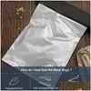 Sacs d'emballage Sac en aluminium de grande taille Scellant sous vide thermoscellable pour le stockage à long terme des aliments Stand-Up Zip Pouch Drop Delivery Office School Dhukv