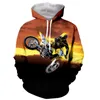 Felpe con cappuccio da uomo Moto Motocross Divertente Moda Maniche lunghe Stampa 3D Cerniera/Felpe con cappuccio/Felpe/Giacca/Uomini/donne Top Drop