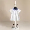 Robes pour filles Robe d'été Bébés filles Coton Floral Col de poupée Rayé Vêtements décontractés Doux et confortable pour tout-petits enfants de 1 à 7 ans 230726