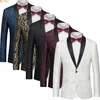 Mens Suits Blazers Jacquard Fabric kostym Jacka Bröllopsfestklänning Päls ensknapp Black Lapel Red Blue White Plus Size M5XL 6XL 230726