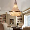 Pendant Lamps Duplex Building Hollow Main Living Room Large Chandelier For El Villa Stairs Modern Italian Light Luxury Aluminum Tassel Lamp