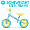 Малыши сбалансируйте велосипедный велосипед, регулируемый шлем Light-Up 10 колес Легкий тренер синий