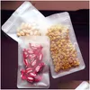 Packing Bags 100Pcs Lot Frosted Plastic Zipper Bag Flat Bottom Matte Translucent Food Pouch Smell Proof Kitchen Storage Pouches For Sn Dhwyq