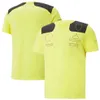 F1 Racing Suit Nowa drużyna T-shirt z krótkim rękawem Męskie Yellow Lapel Polo Shirt263a