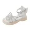 Sandals Princess Shoes for Girls Fly Bow Flat Beach Детская элегантная вечеринка 230726