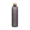 Flessen Water Matte Fles 1000 ml Plastic Beker Met Deksel Frosted Drinken Voor Meisjes Tijd Marker Thee Drinkware Keuken