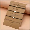 Charm Bracelets Mother Grandmother Mothers Day Gift Set Of 3 Generations Jewelry Heart Grandma Daughter Birthday Drop Delivery Dhumm