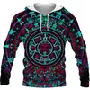 Męskie bluzy z kapturem Meksyk Aztec 3D Bluza z kapturem moda/kobiety drukują bluzy zabawne koszulki harajuku hip hop pullover