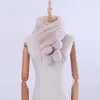Sjaals 2023 Echt Rex Bont Gebreide Vrouwen Winter Warme Sjaal Wraps Rusland Halswarmer Pom Poms Mode Uitlaten