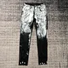 Tasarımcı mor kot pantolon pantolon kadın istiflenmiş jean trend markası vintage pant slim fit gevşek skinny jean eşipleri cxd2307271