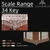 Articles de nouveauté 34 touches Kalimba B Tone Thumb Piano Double Couche Calimba Instrument à clavier professionnel pour débutants en noyer noir avec accessoires 230727