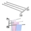 Swivel Towel Rail Chrome Stainless Steel Bath Rack Wall Mounted Towel Rack Holder with 3 Swivel Bars Swing Towel Holder for Kit317x