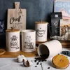 Storage Bottles & Jars 3pcs Vintage Style Tea Coffee Sugar Canisters Kitchen Tin Retro White Pots Food Containers222j