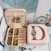 Jewelry Boxes Mirror Box Organizer Display Travel Zipper Case Pu Leather Letter Portable Earrings Necklace Ring Packaging Drop Deliver Otouc